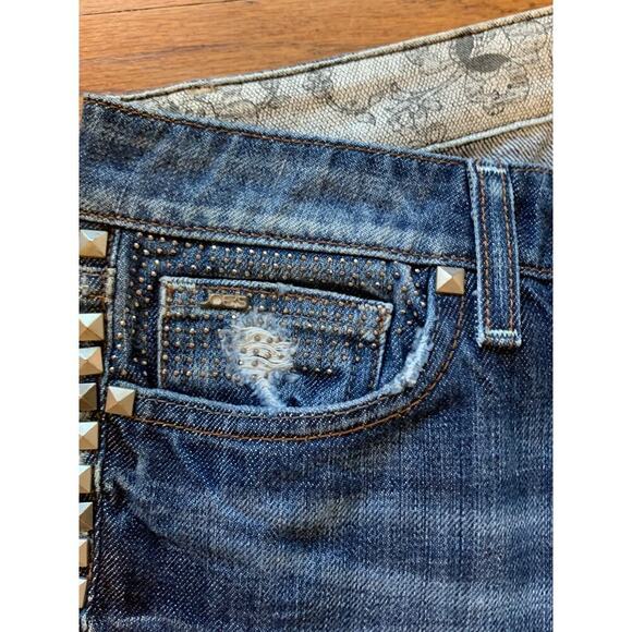 Joe Jeans 28 Honey Fit Curvy Medium Wash Low Rise Bootcut Stud Rhinestone Warhol - Picture 8 of 14